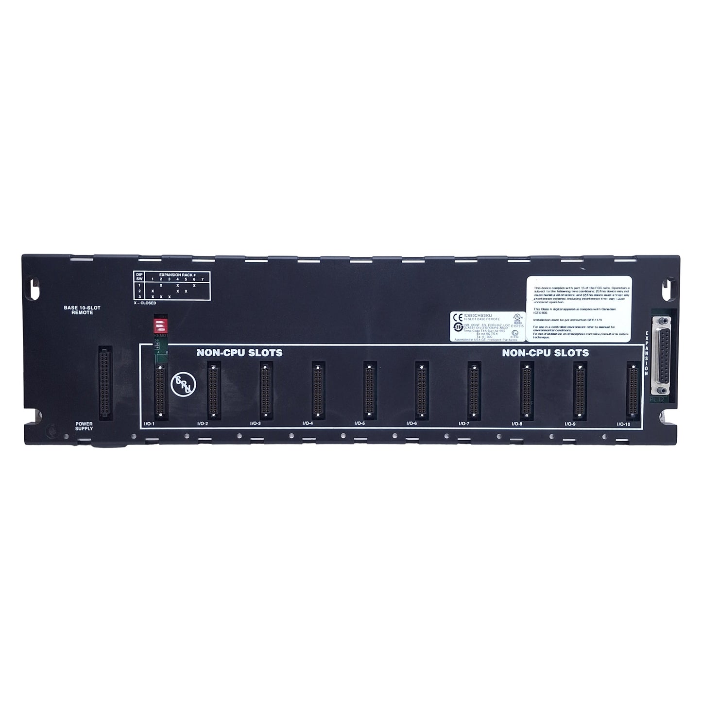 Used GE Fanuc IC693CHS393J Remote Expansion Baseplate For 90-30 Series, 10-Slot