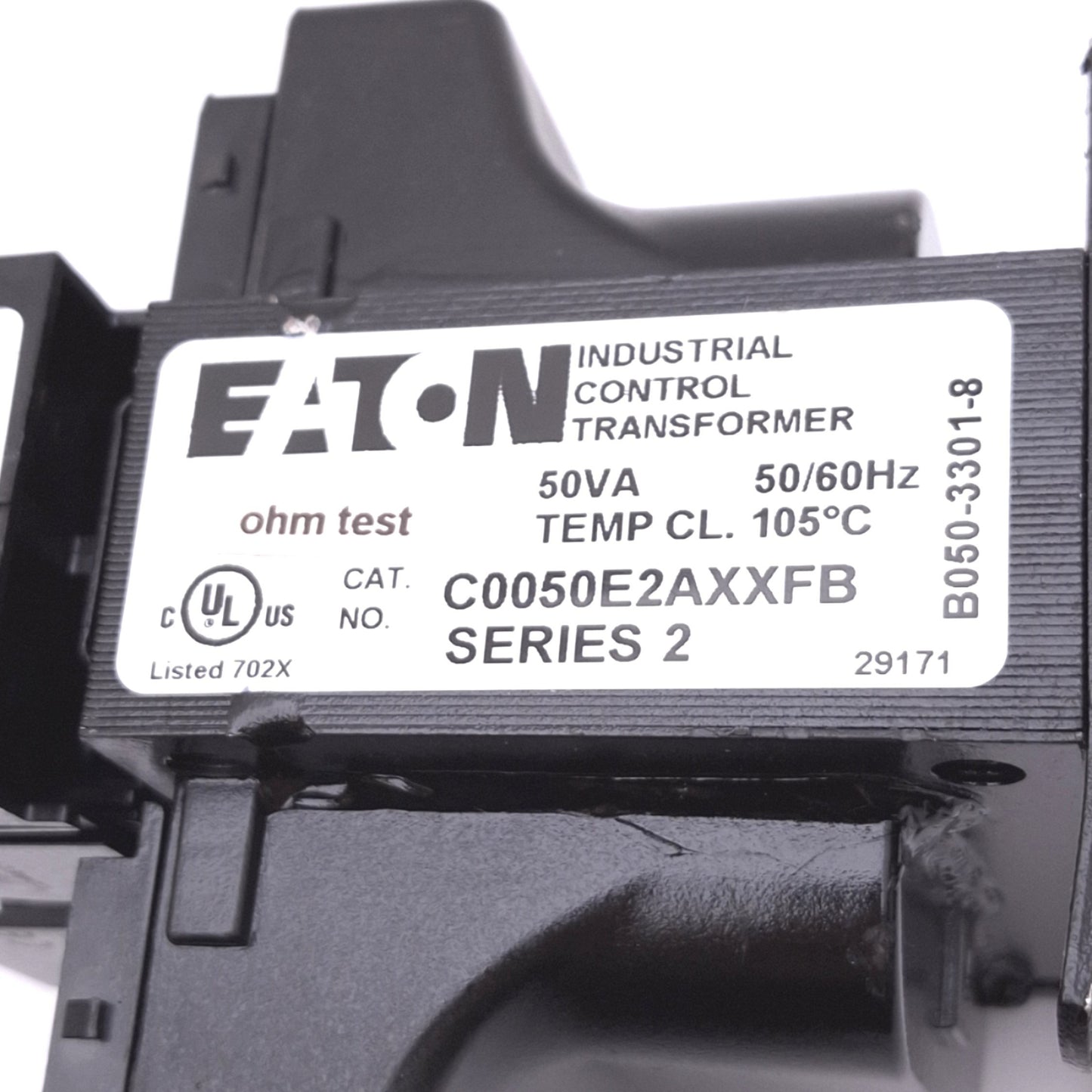 Used Eaton C0050E2AXXFB Control Transformer, 240x480V, 50VA Max, 120VAC Secondary