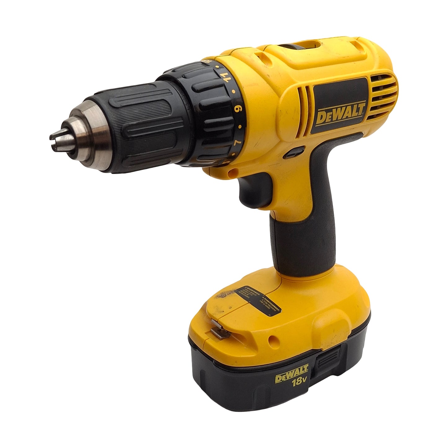 Used Dewalt DC970 Cordless Drill/Driver with Battery & Charger, 18V, 1/2in Chuck