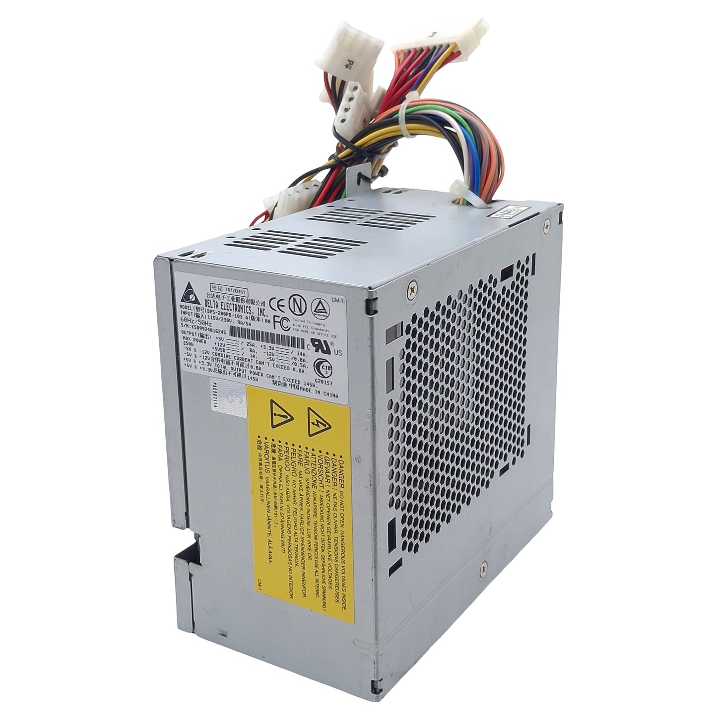 Used Delta Electronics DPS-200PB-103 Power Supply Unit, 115/230VAC In, 250W Out
