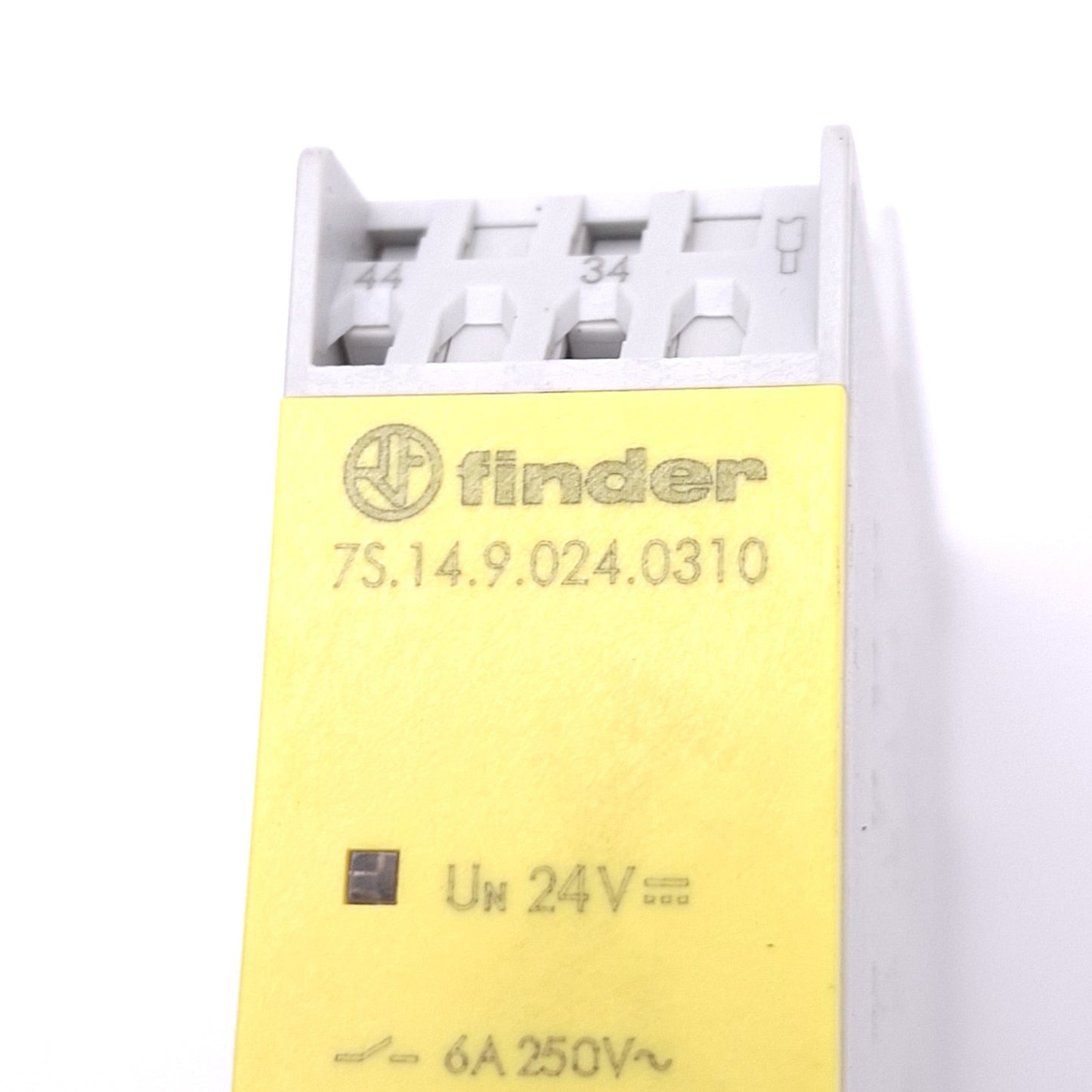 Used Finder 7S.14.9.024.0310 Safety Relay, 3NO 1NC, 6A 250VAC Max, 24VDC Input