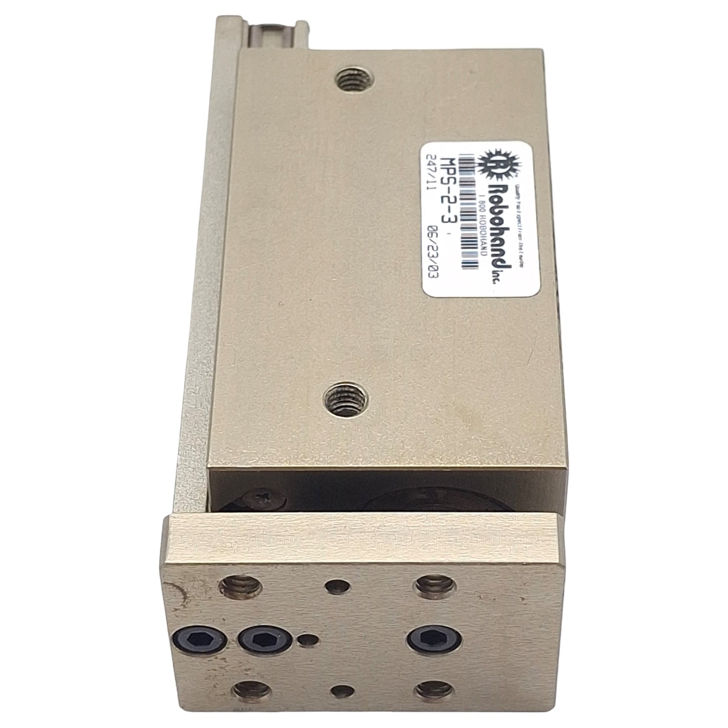 Used Robohand MPS-2-3 Precision Linear Slide, 0.75in Bore, 1.5in Stroke, 44lbf Thrust