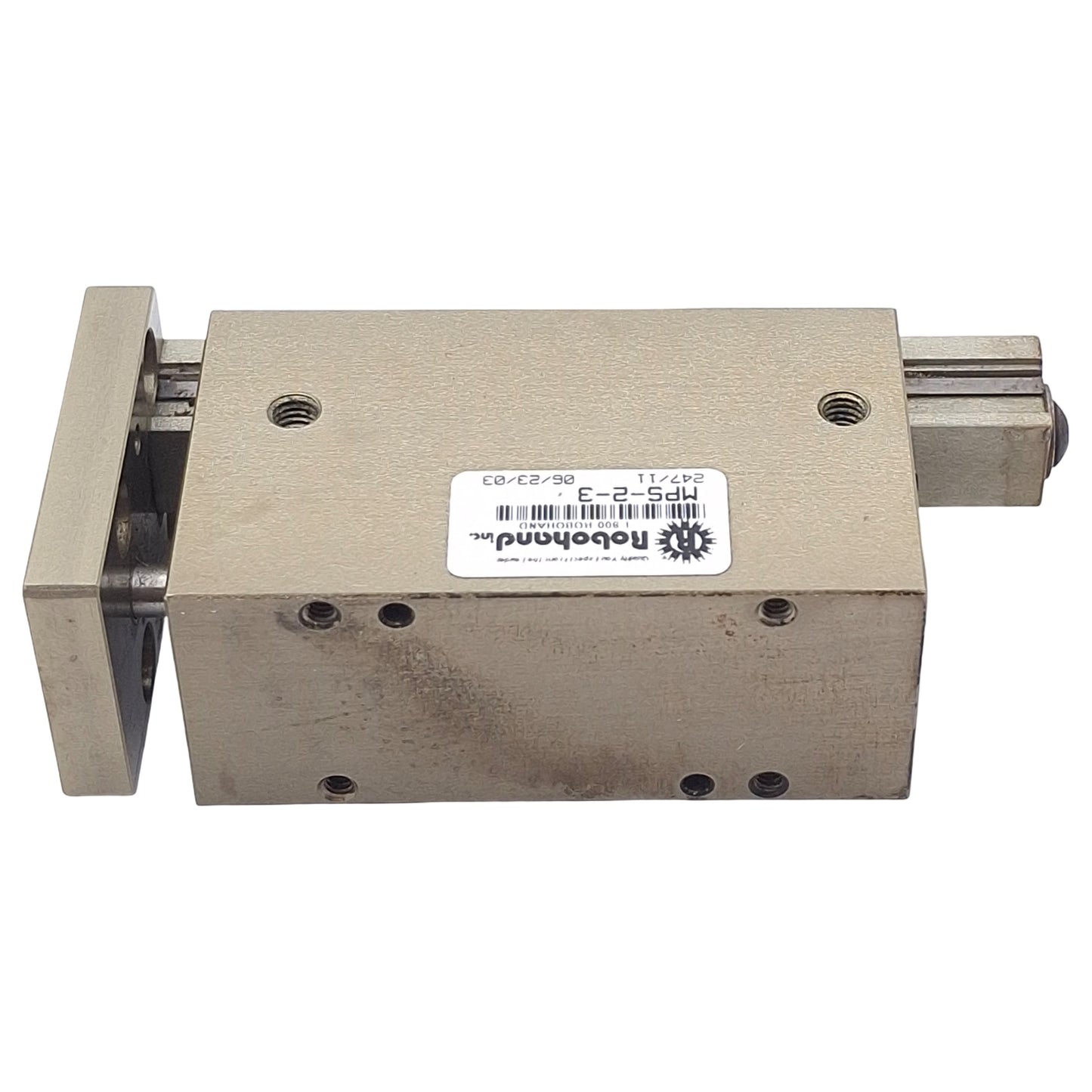 Used Robohand MPS-2-3 Precision Linear Slide, 0.75in Bore, 1.5in Stroke, 44lbf Thrust