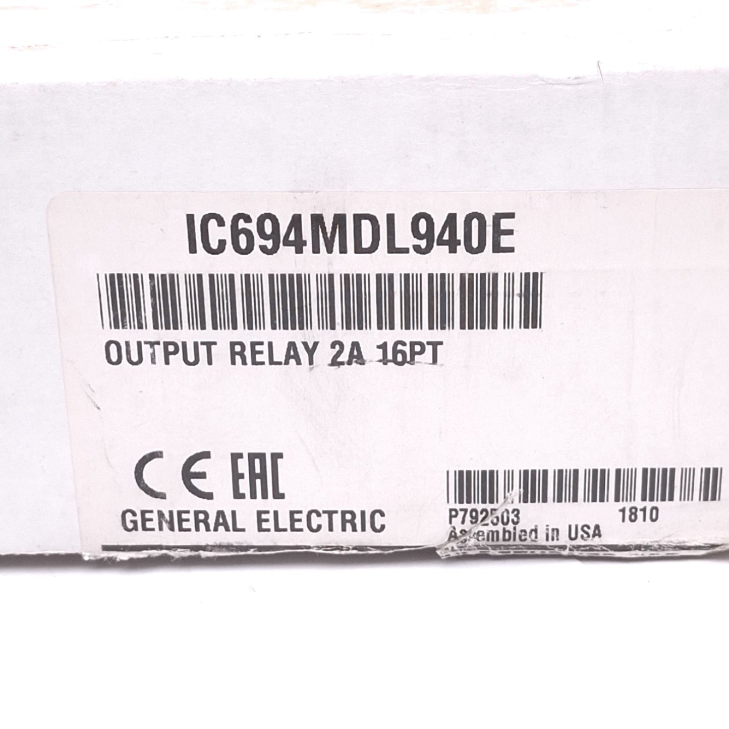 New – Open box GE Fanuc IC694MDL940E Relay Output Module for RX3i PLC, 16-Point 2A, 24VDC