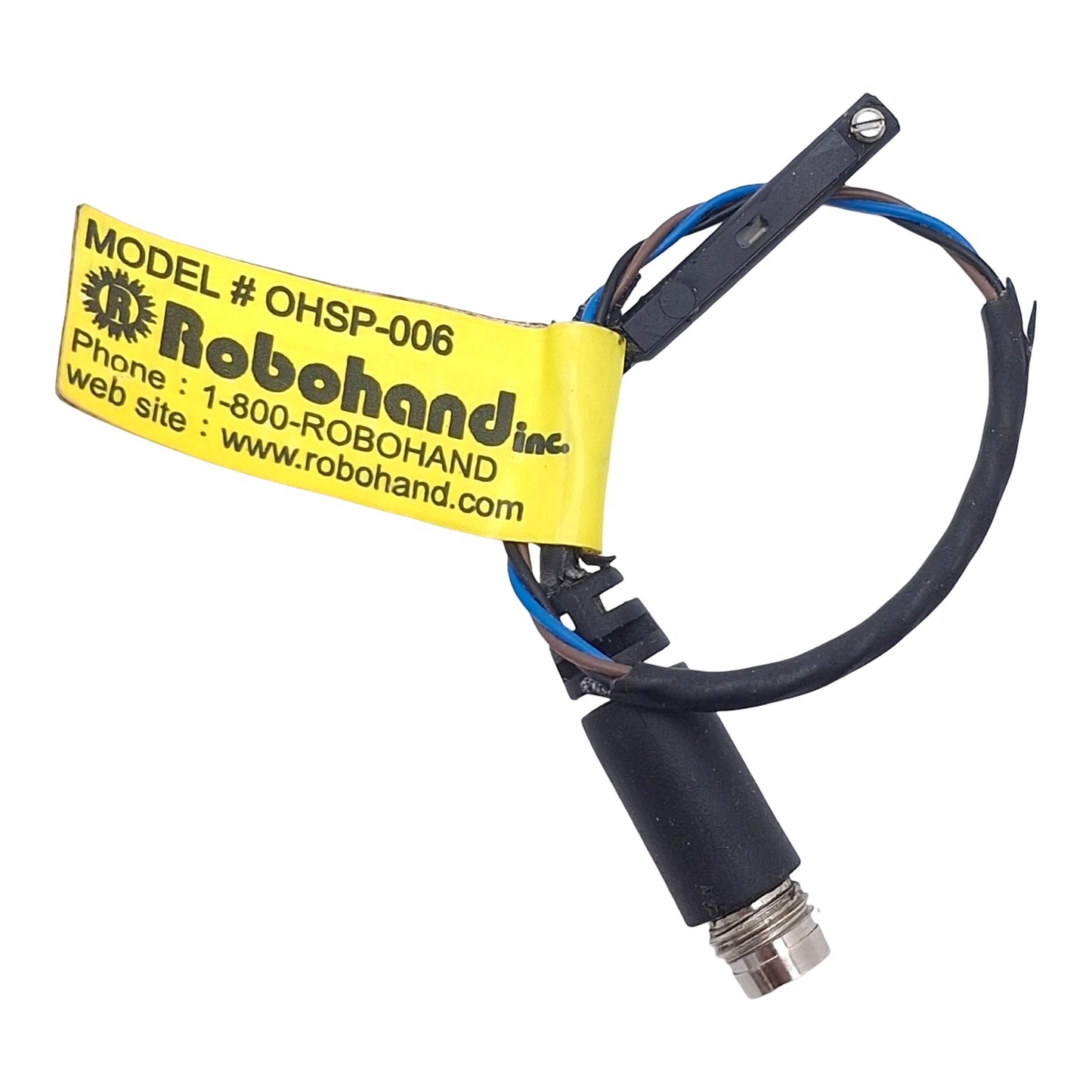 Used Robohand OHSP-006 Magneto Resistive Sensor, PNP, 30VDC, 3-P M8, *Cracked Casing*