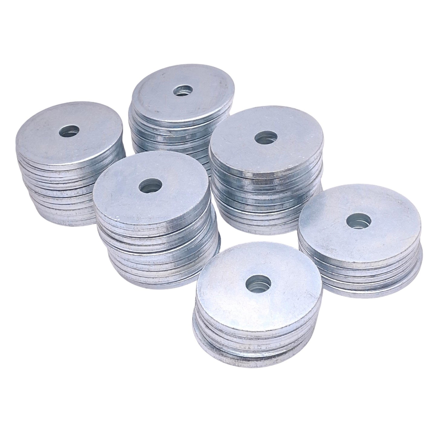 New Lot of 50 Fabory 22UF55 Flat Washers, 3in OD, 0.563in ID, for 1/2in Screw Size
