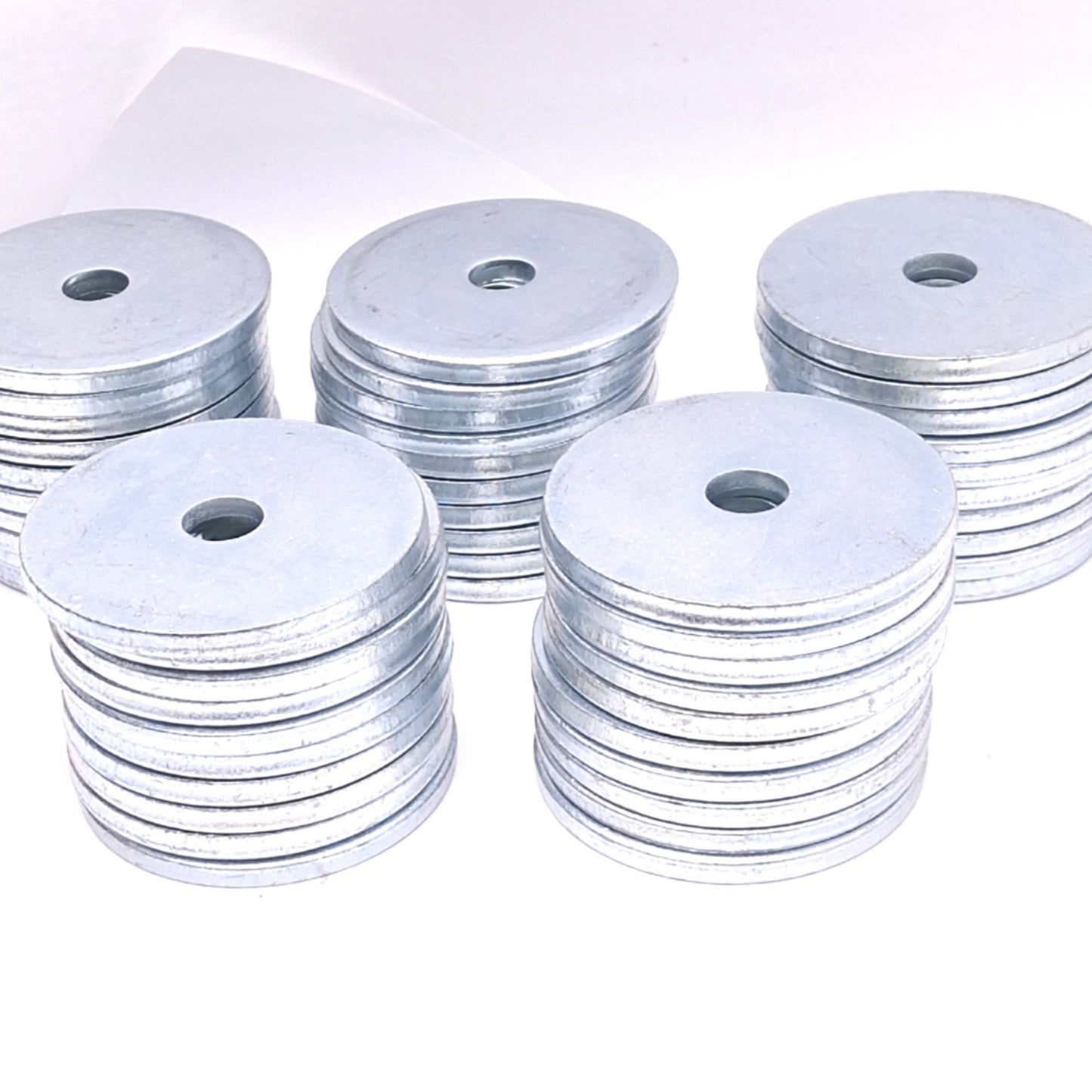 New Lot of 50 Fabory 22UF55 Flat Washers, 3in OD, 0.563in ID, for 1/2in Screw Size