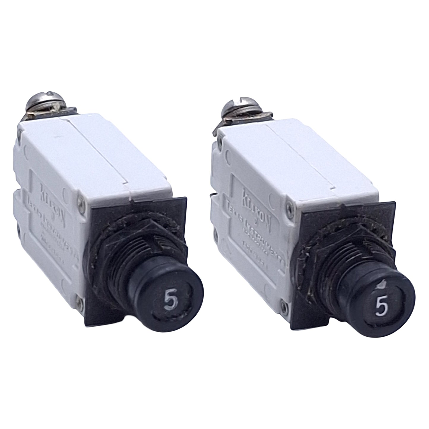 Used Lot of 2 Klixon 7277-2-5 Circuit Breaker Single-Phase, 5A, 30VDC/120VAC
