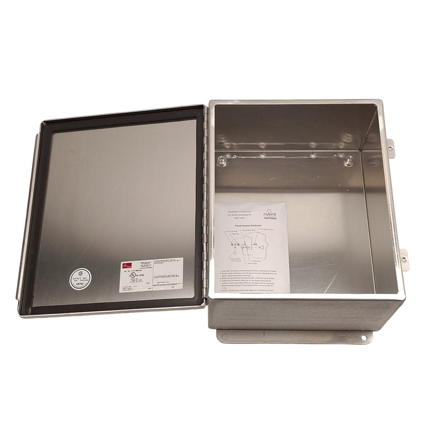 New – Open box Nvent Hoffman A12106CHAL Continuous Hinge Enclosure, Aluminum, 12 x 10 x 6in