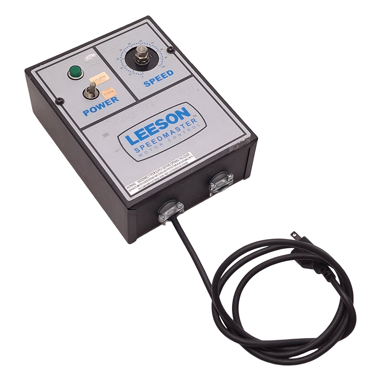 Used Leeson 174307.00 Speedmaster Motor Control 0-90/180VDC Out, 115/230VAC *No Knob*