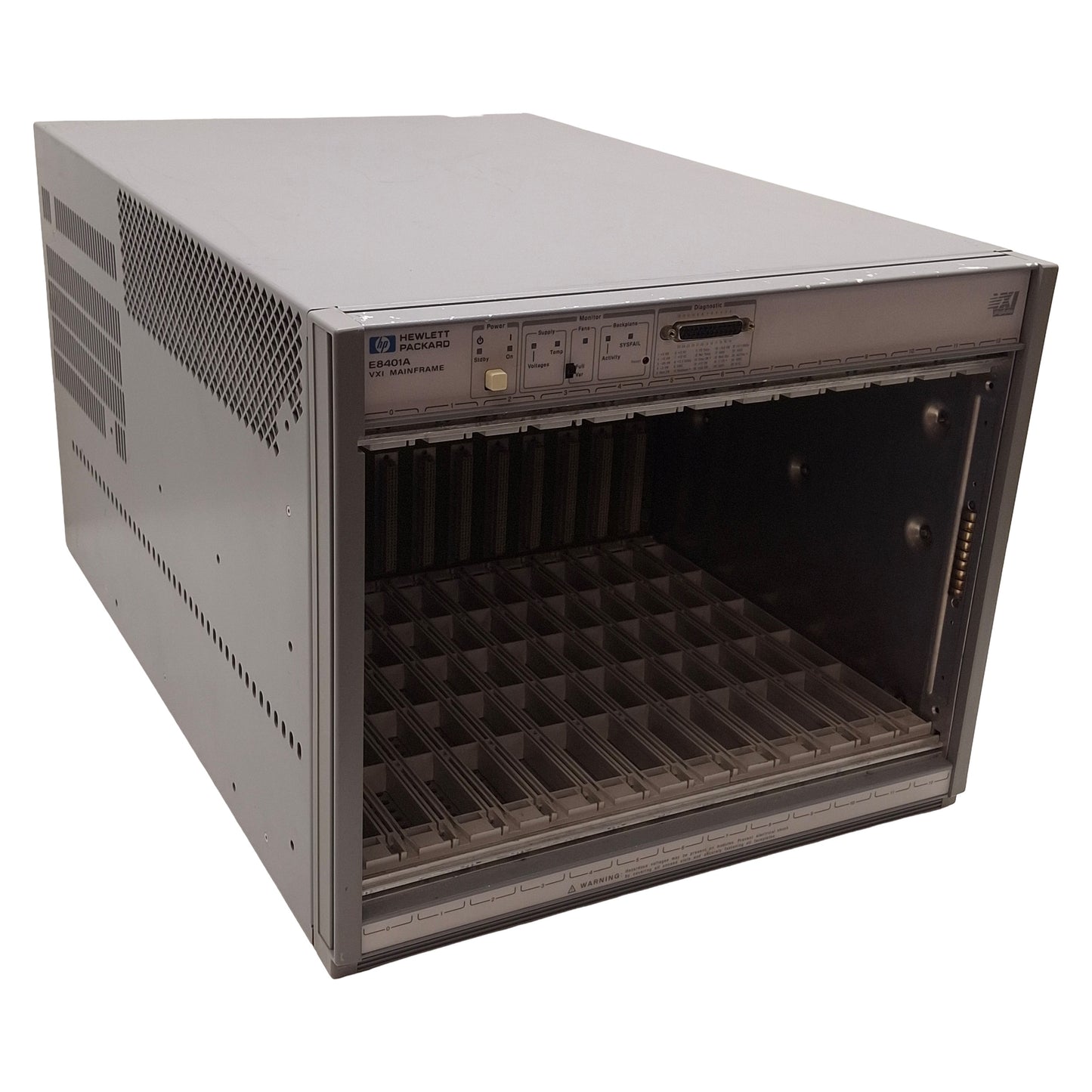 Used HP Agilent E8401A VXI Mainframe Chassis Only, 500W, 13-Slot, C-Size, 90-264VAC