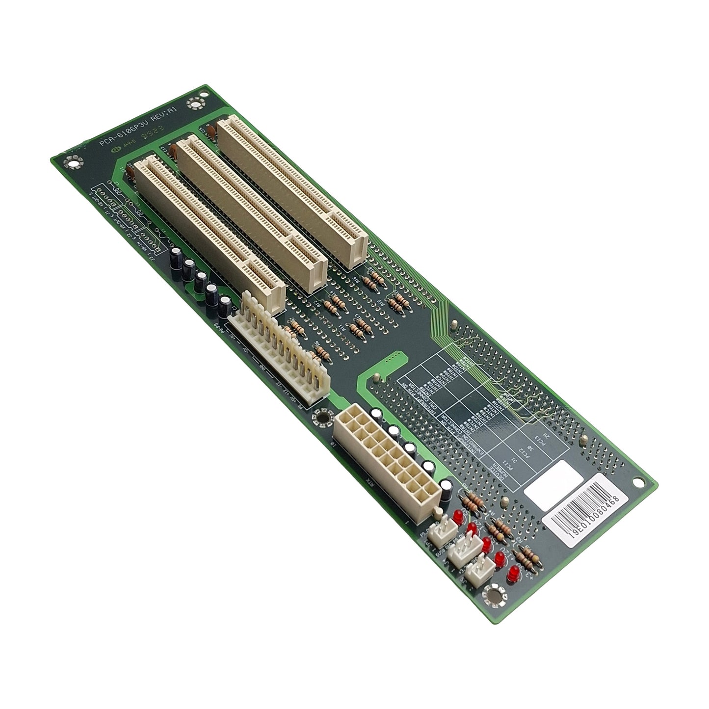 Used Advantech PCA610P3V RevA1 Passive Backplane, 3x 32-bit PCI & ISA, 2x PICMG, 2U