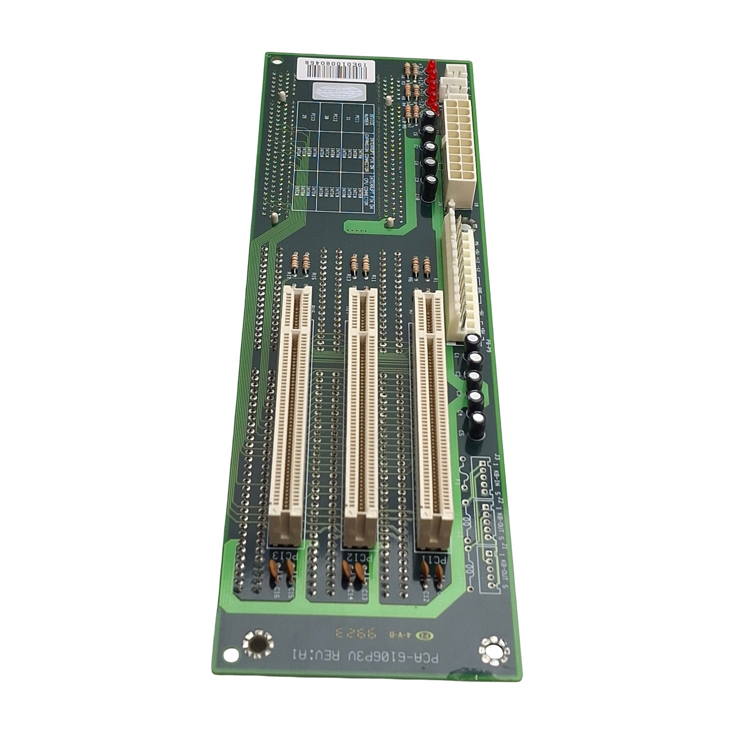 Used Advantech PCA610P3V RevA1 Passive Backplane, 3x 32-bit PCI & ISA, 2x PICMG, 2U