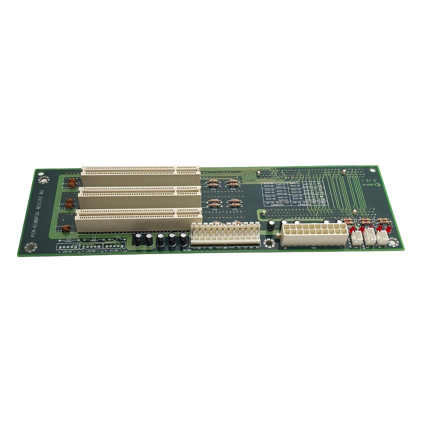 Used Advantech PCA610P3V RevA202 Passive Backplane 3x 32-bit PCI & ISA, 2x PICMG, 2U
