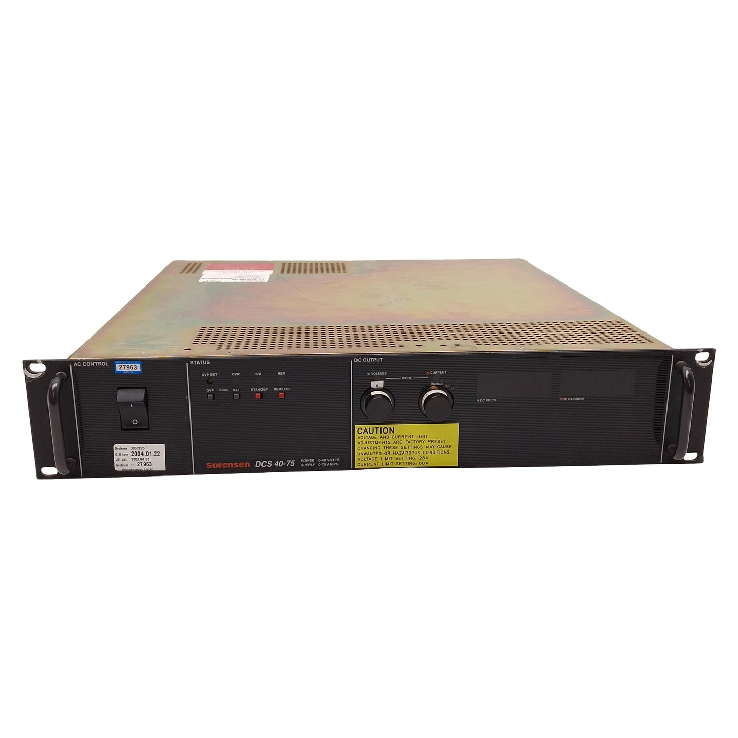 Used Sorensen DCS40-75 Programmable DC Power Supply, 3kW 0-40VDC 0-75A Output