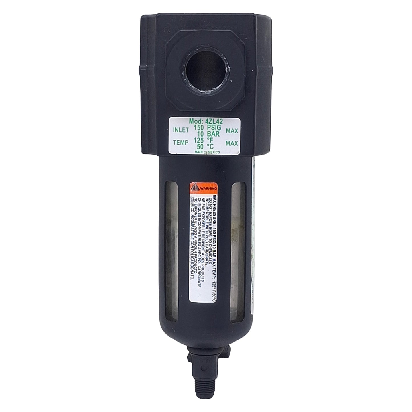 Used Speedaire 4ZL42 Particulate Compressed Air Filter, 1/2in NPT, 150psi, 5µm, 70CFM