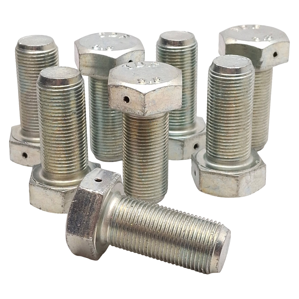 New Lot of 8 Strong Source Drilled Head Hex Bolt, M20-1.5 x 45mm, Zinc-Plated, 8.8
