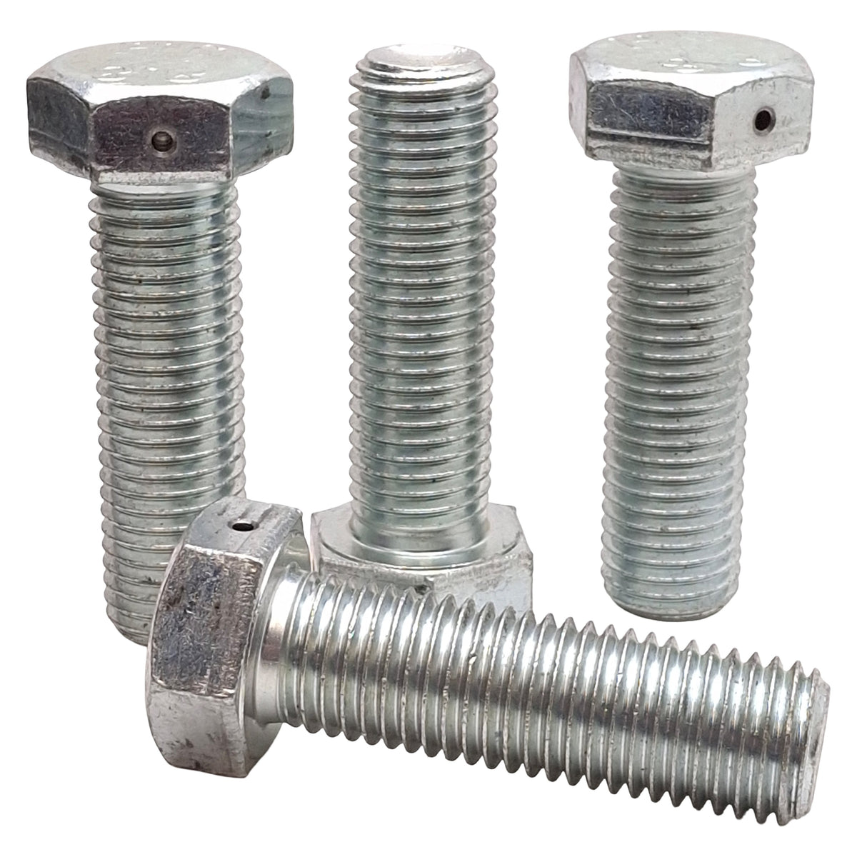 New Lot of 4 Strong Source Drilled Hex Head Bolt, M24-3.0 x 80mm, Zinc-Plated, 8.8