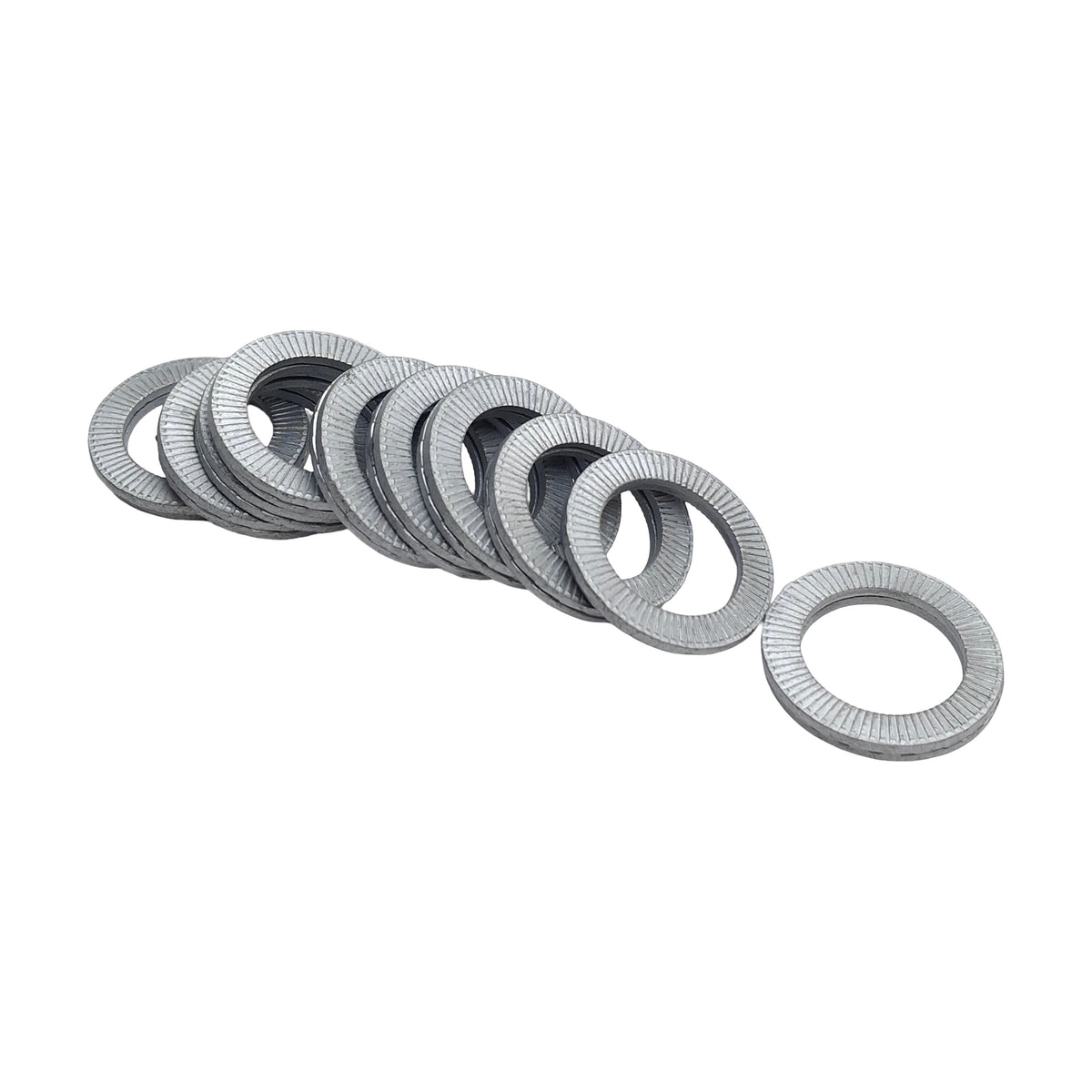 New – Open box Lot of 10 Nord-Lock NL18 1538 Steel Wedge Locking Washer, Glued, ø18mm x 29mm OD