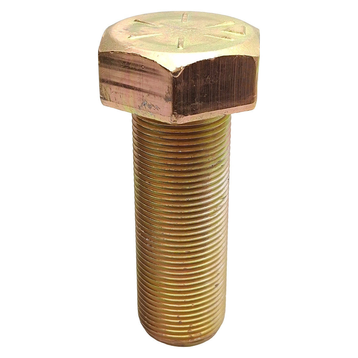 New Lot of 2 Zinc Yellow Chromate Plated Steel Hex Head Screw, 1-1/4in-12 x 3.5in