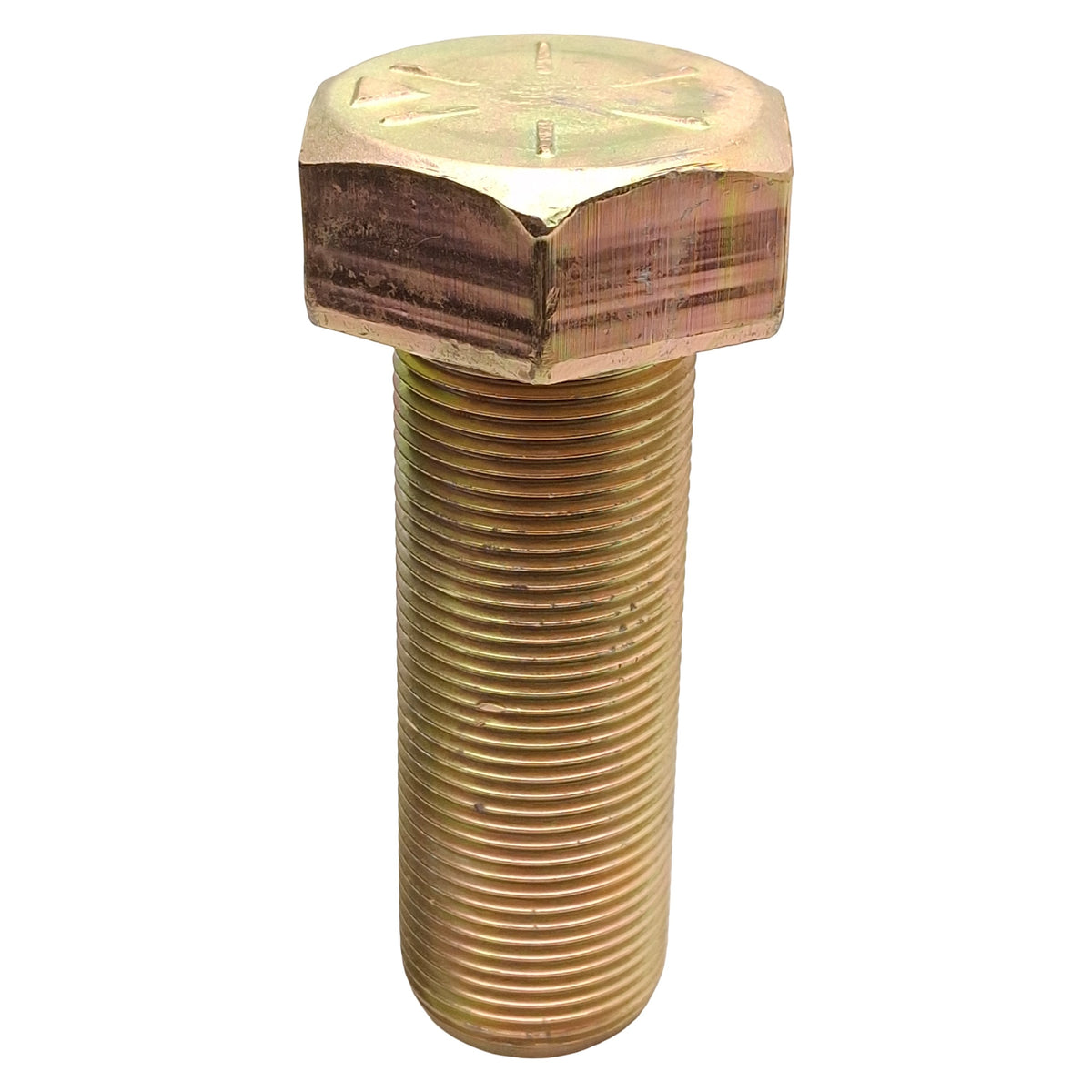 New Lot of 2 Zinc Yellow Chromate Plated Steel Hex Head Screw, 1-1/4in-12 x 3.5in