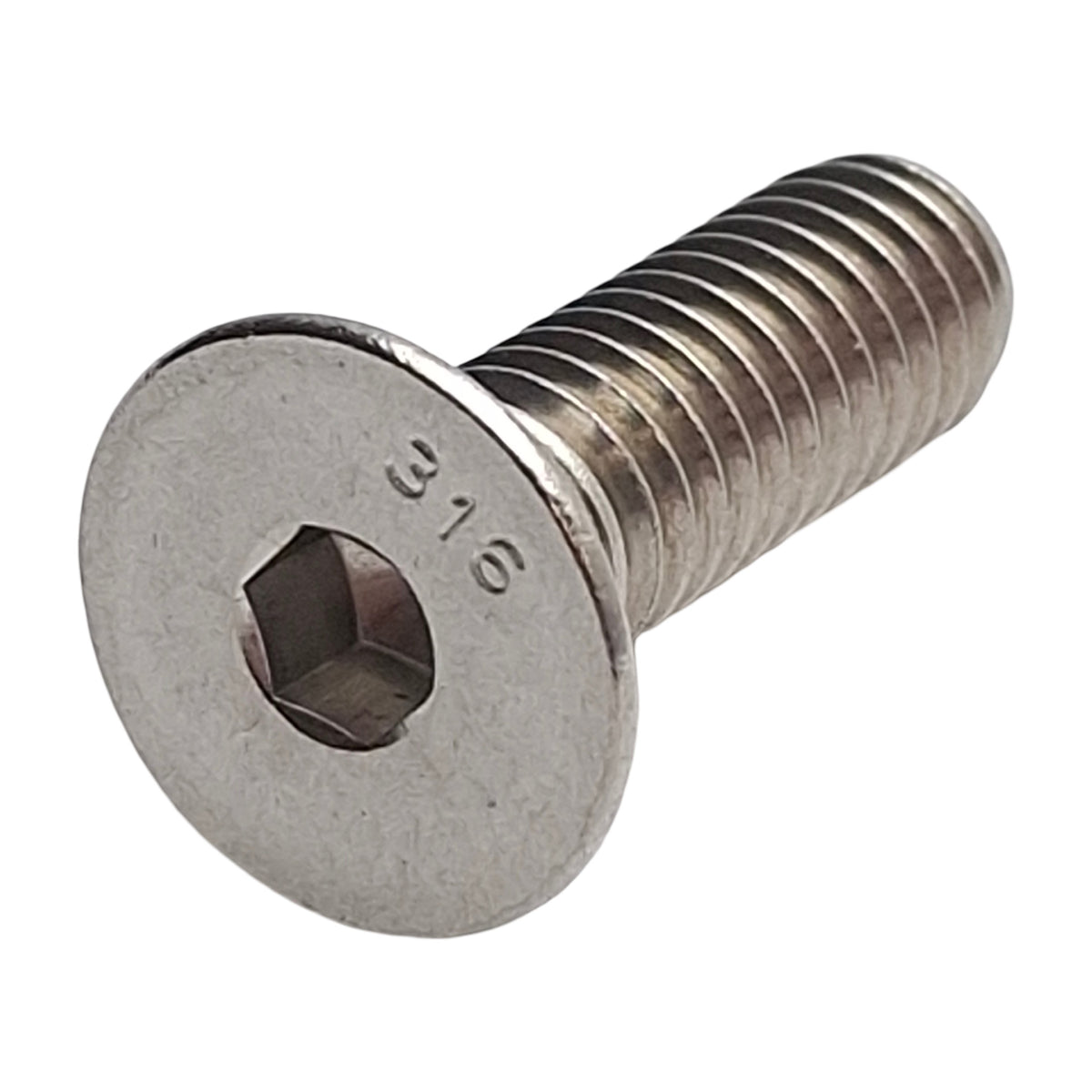 New – Open box Lot of 100 Flat Head Capped Screws Stainless Steel, 5/16in Diameter x 1in Length