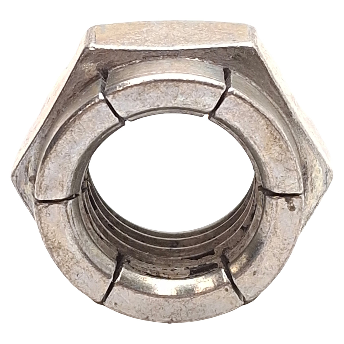 New – Open box Lot of 10 Thin Height Flex Lock Nut, M20x2.5, 15.1mm Height, 30mm Hex, Steel