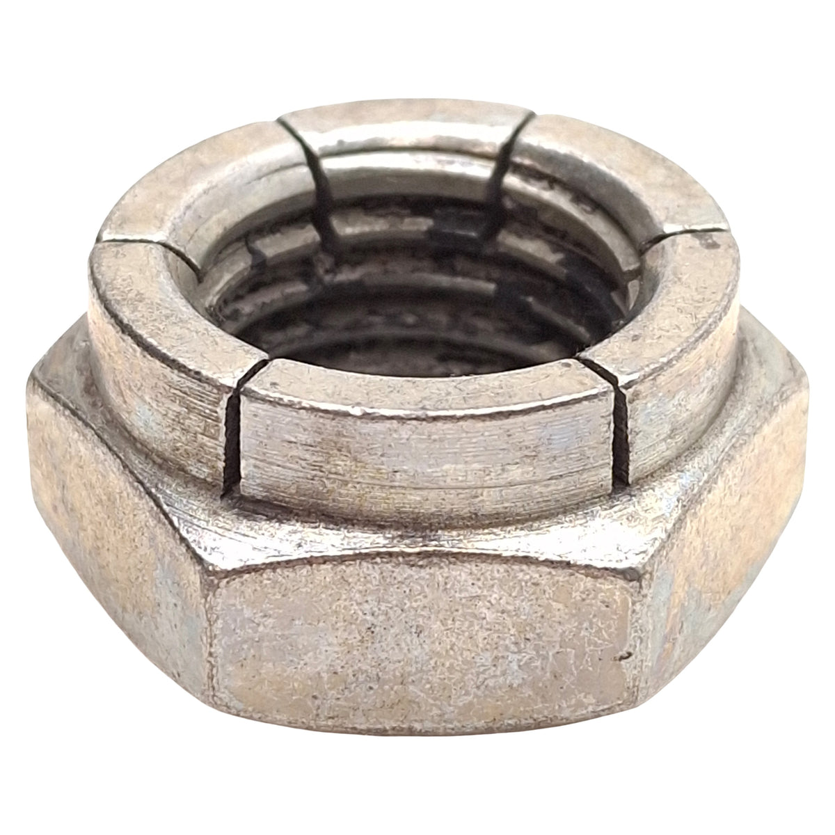 New – Open box Lot of 10 Thin Height Flex Lock Nut, M20x2.5, 15.1mm Height, 30mm Hex, Steel
