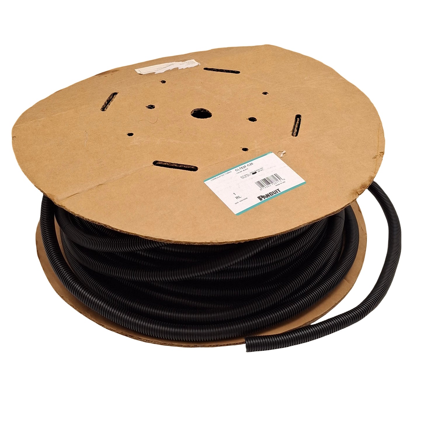 New – Open box Panduit CLT62F-C20 Corrugated Tubing, Pre-Slit, 0.62in Diameter, ~70ft Length