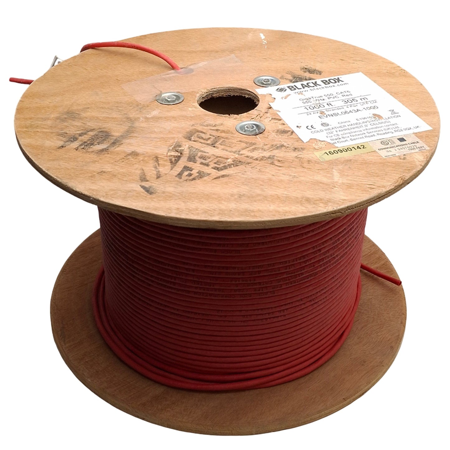 New – Open box Black Box EVNSL0643A-1000 Unshielded Cat6 550MHz Stranded Ethernet Cable, 1000ft