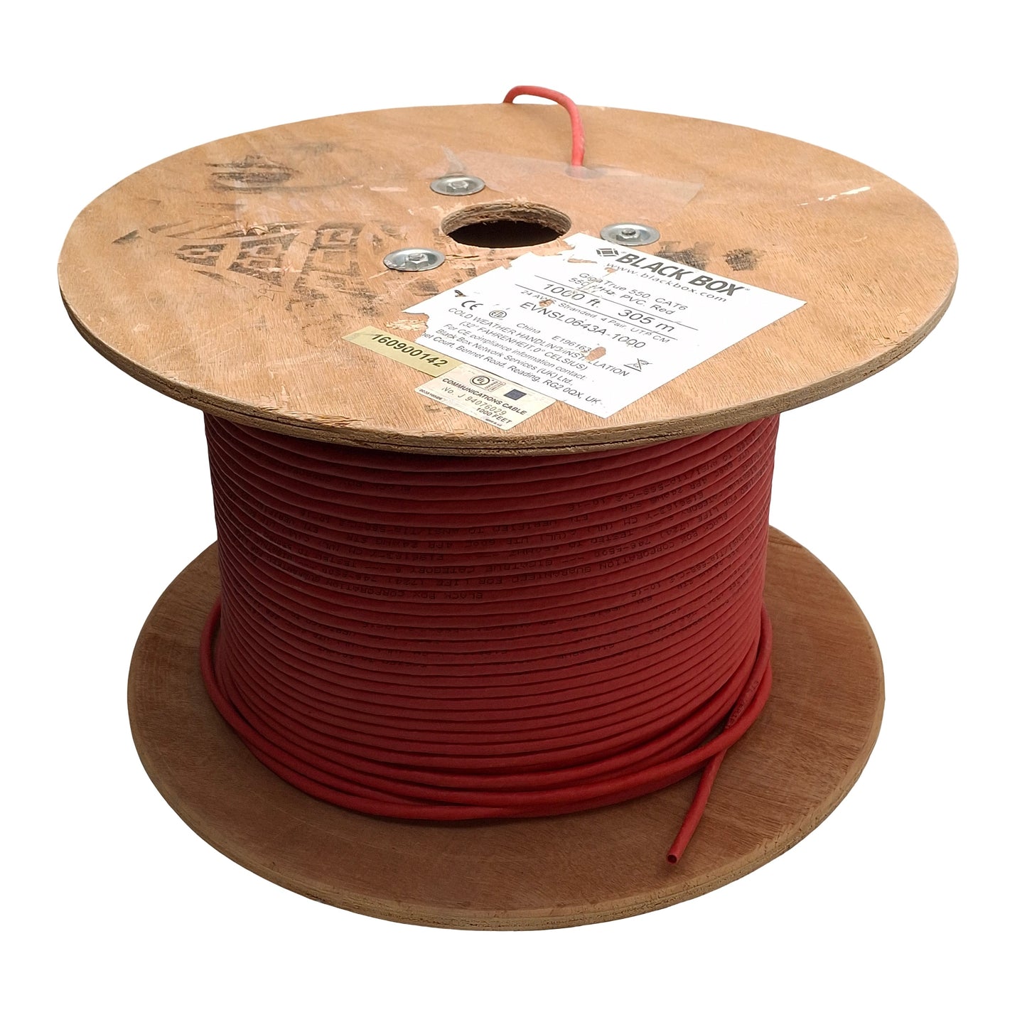 New – Open box Black Box EVNSL0643A-1000 Unshielded Cat6 550MHz Stranded Ethernet Cable, 1000ft