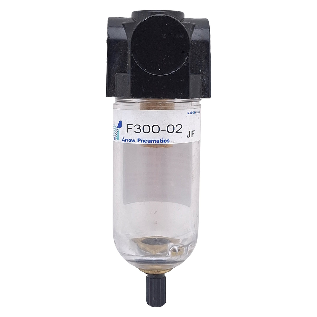 Used Arrow Pneumatics F300-02 Particulate Water Removing Filter, 1/4" NPT 20µm 150psi