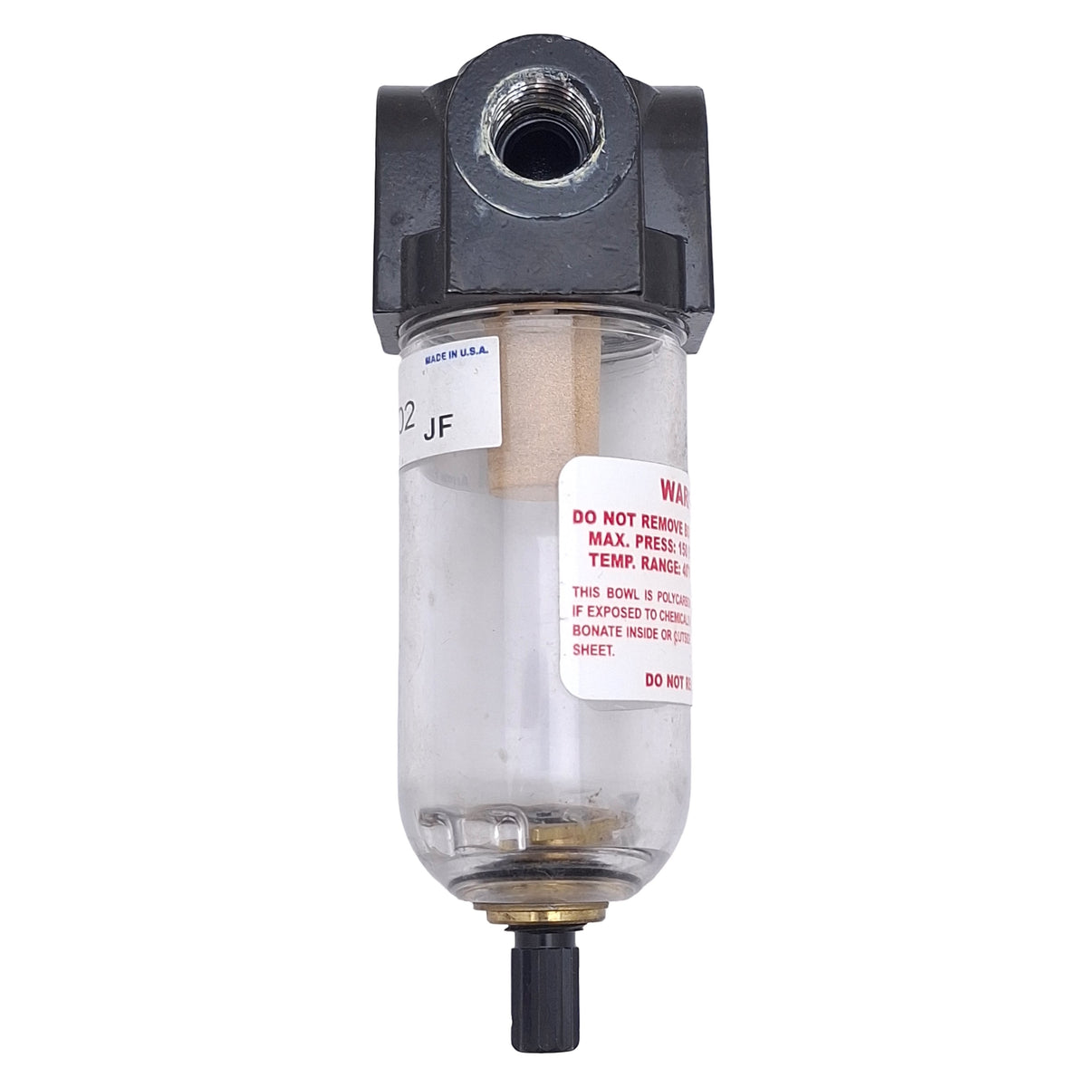 Used Arrow Pneumatics F300-02 Particulate Water Removing Filter, 1/4" NPT 20µm 150psi