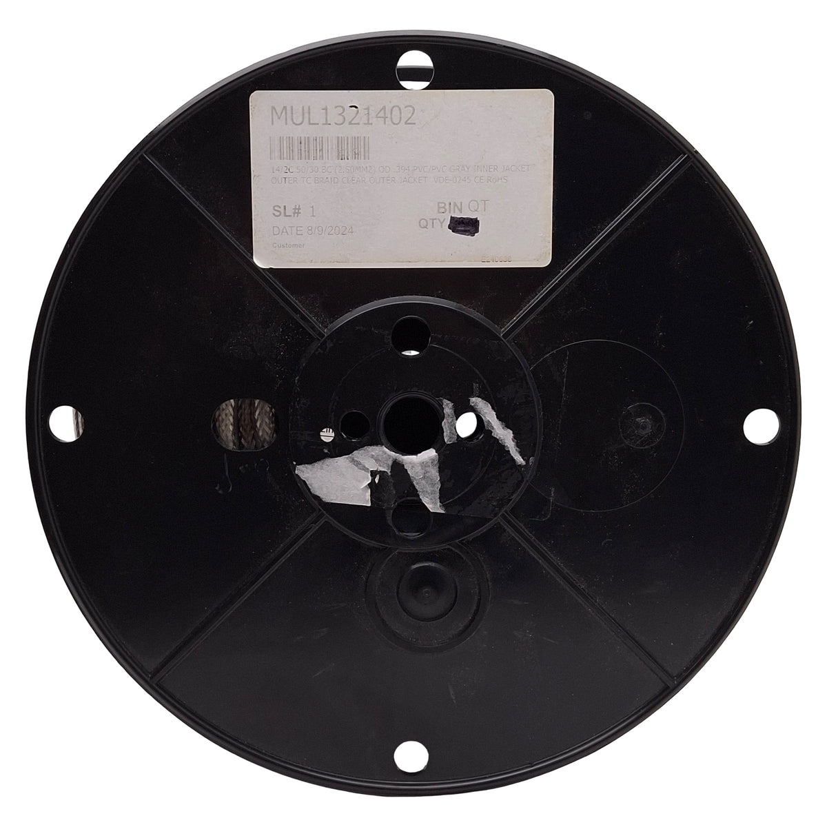 New Sterling MUL1321402 Shielded Cable, 14/2C, 50/30 BC, TC Outer Braid, PVC, 150ft