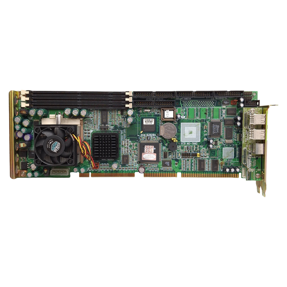 Used Advantech PCA-6180E Single board Computer, Intel P3 SL52R 1.0GHz, 3 DIMM 168-Pin