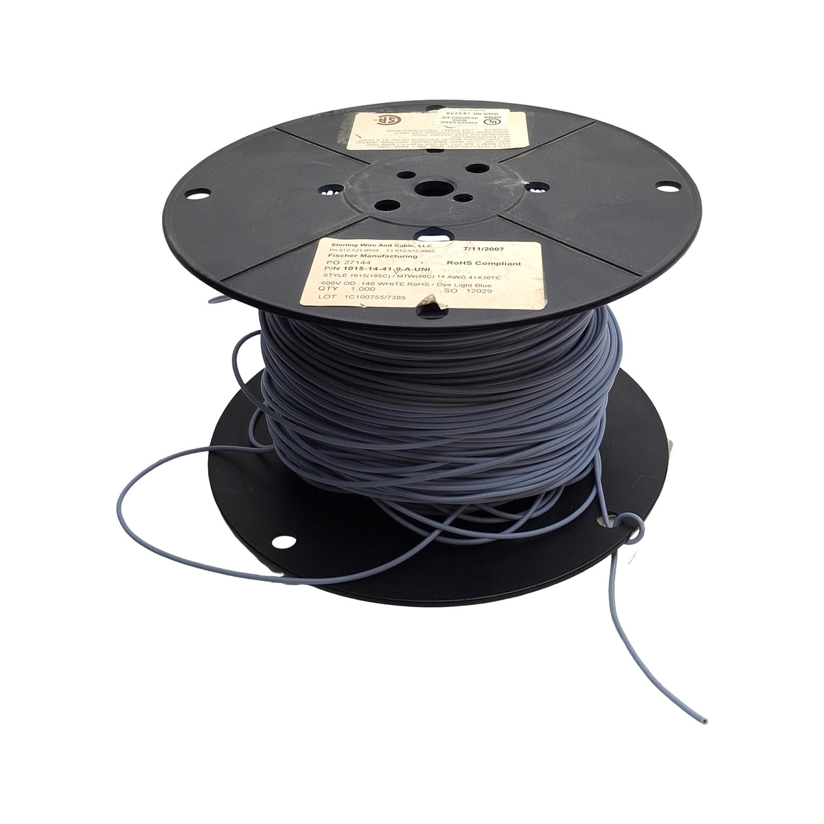 New – Open box Sterling Wire 1015-14-41-9-A-UNI Marine Wire, Light Blue,14AWG 41STR, ~570 Ft