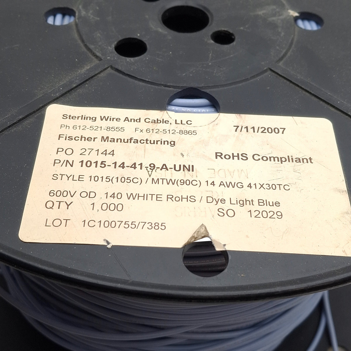 New – Open box Sterling Wire 1015-14-41-9-A-UNI Marine Wire, Light Blue,14AWG 41STR, ~570 Ft