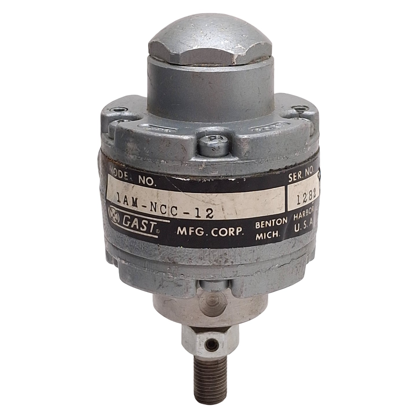Used Gast 1AM-NCC-12 Air Motor, CCW, 100psi, 1/2HP, 10000rpm, 1/8in NPT, 3/8in Shaft