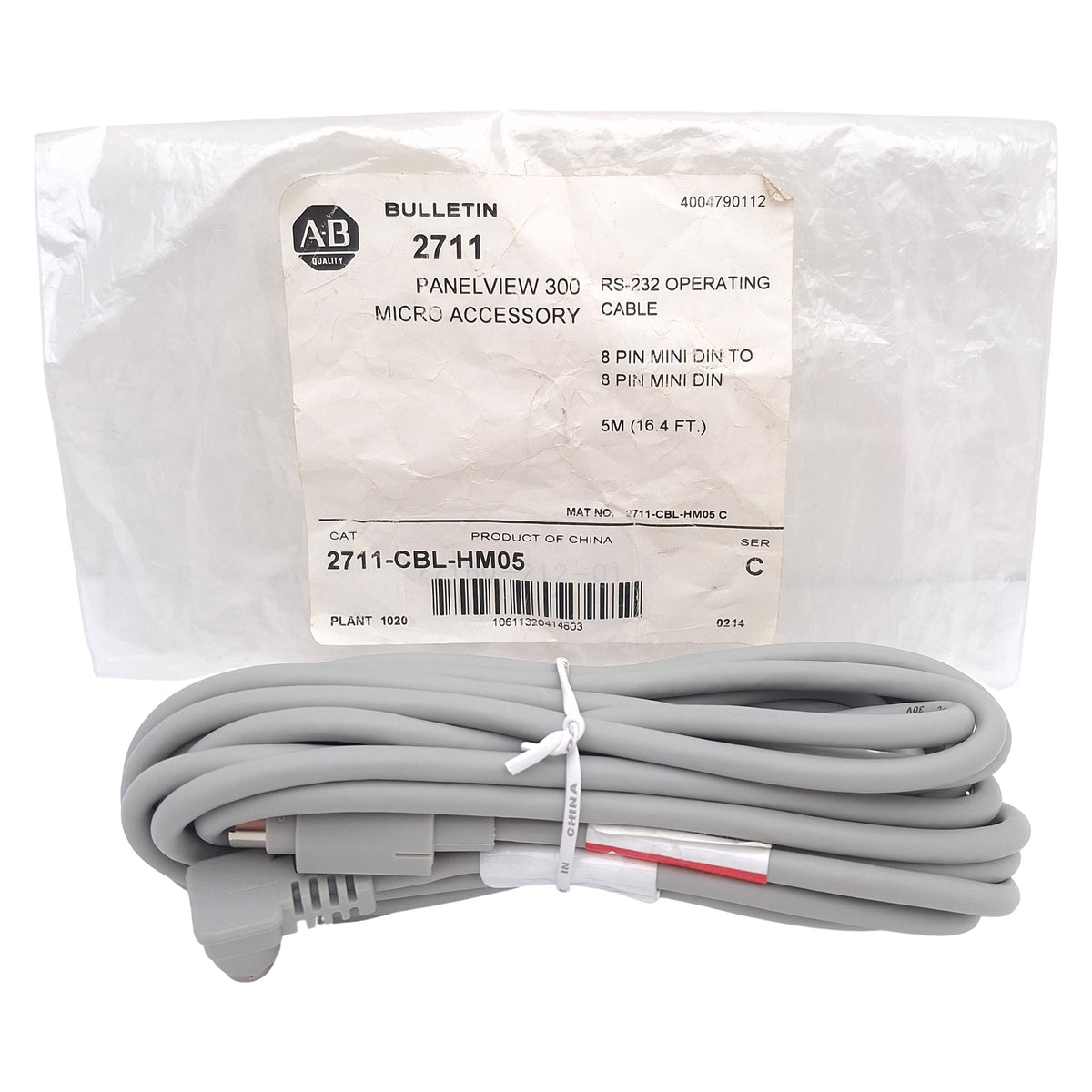 New Allen Bradley 2711-CBL-HM05 PanelView 300 Micrologix Communication Cable, 5m