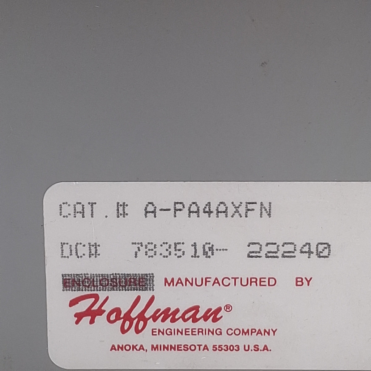 Used nVent Hoffman A-PA4AXFN Enclosure Fan Assembly w/Grille 115V AC, 7-3/8" x 6-1/8"