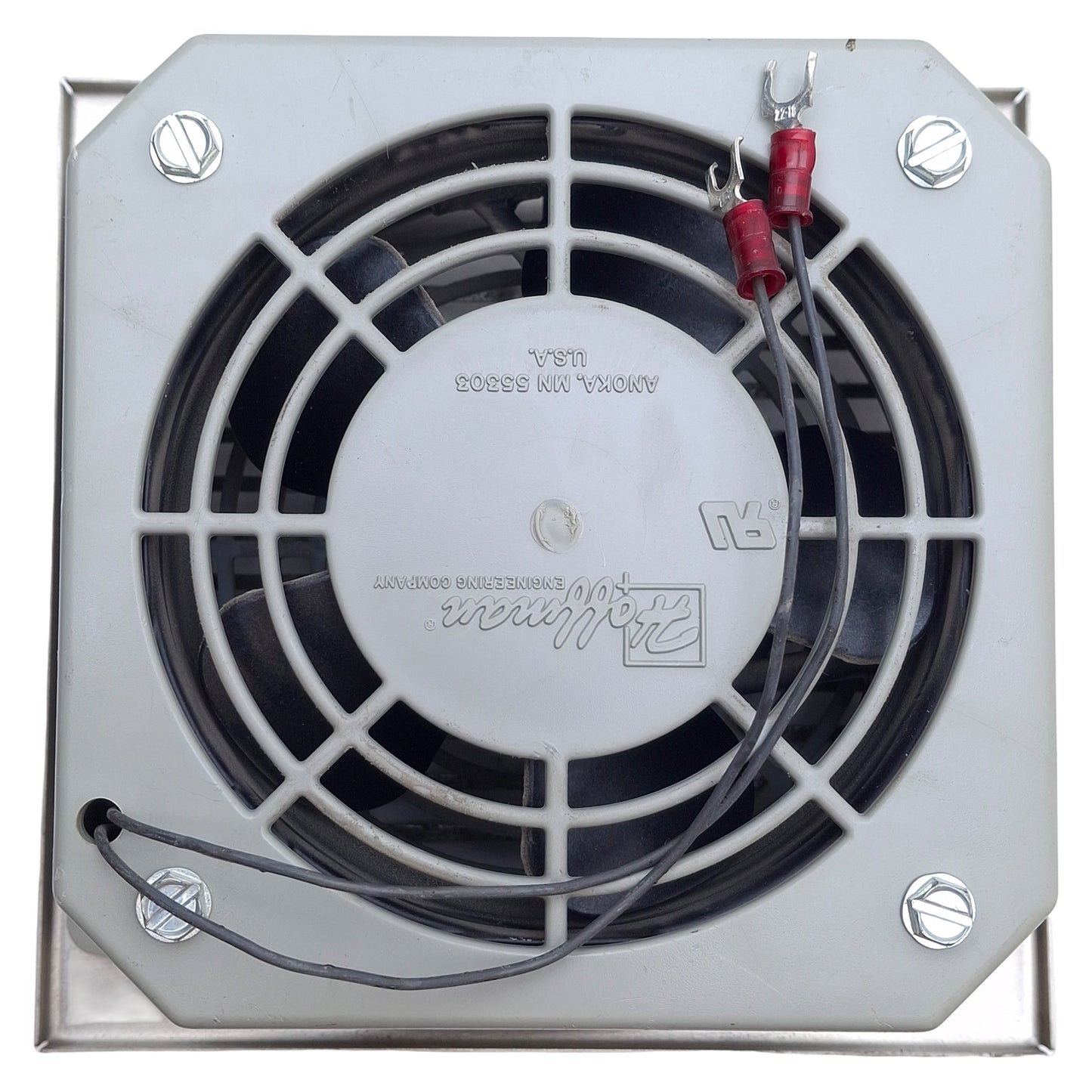 Used nVent Hoffman A-PA4AXFN Enclosure Fan Assembly w/Grille 115V AC, 7-3/8" x 7-1/4"