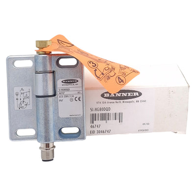 New Banner SI-HG80DQD Hinge Safety Interlock Switch, SPDT 1NC/1NO, 230VAC, 4-Pin M12