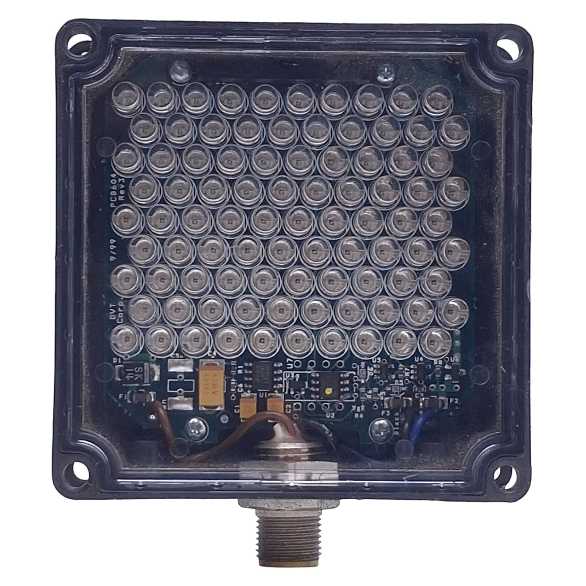 Used DVT Cognex IDRA-6 Smart Light Red LED Strobe, 80mm x80mm, M12 4-Pin Male, 24VDC