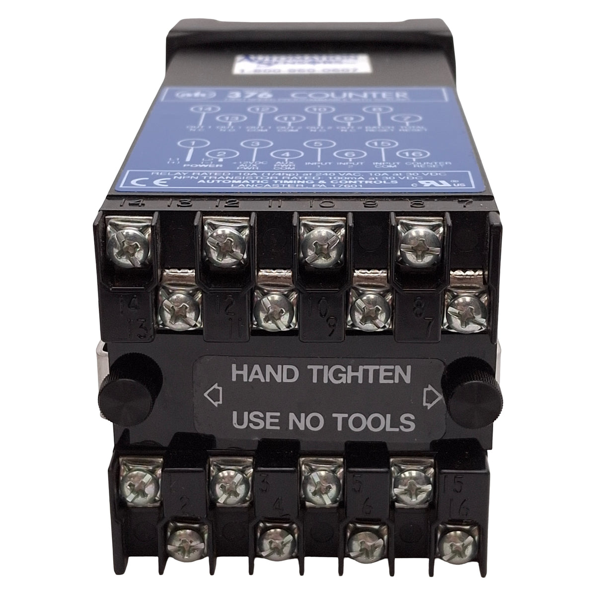 New – Open box ATC 376A-100-Q-50-LX Single Preset Counter w/ Scaling, 8-Digit, 120VAC, 9/64 DIN