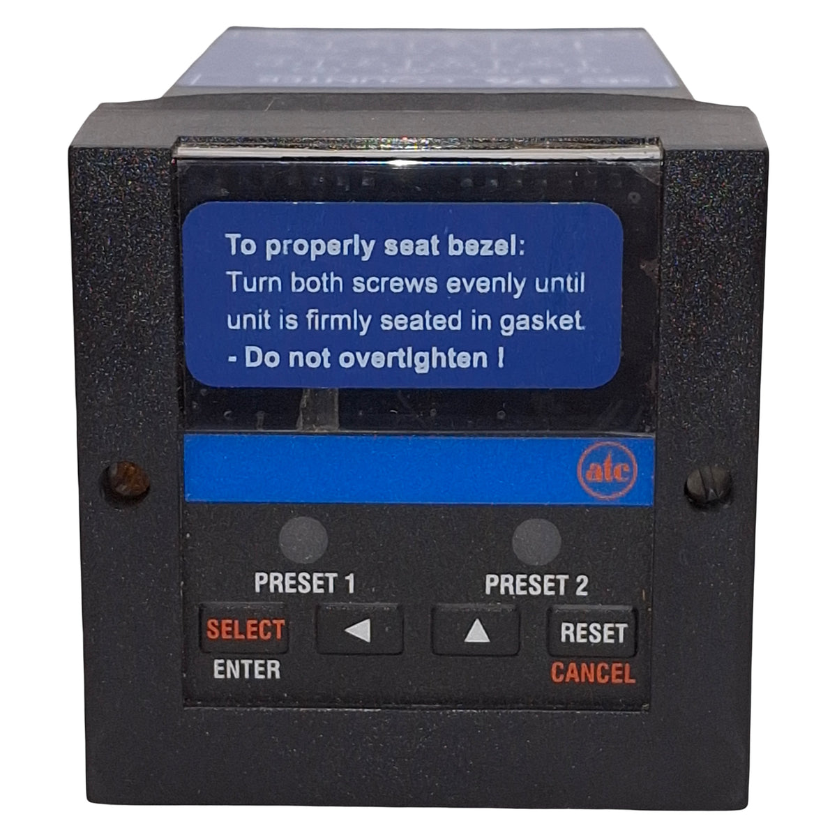 New – Open box ATC 376A-100-Q-50-LX Single Preset Counter w/ Scaling, 8-Digit, 120VAC, 9/64 DIN