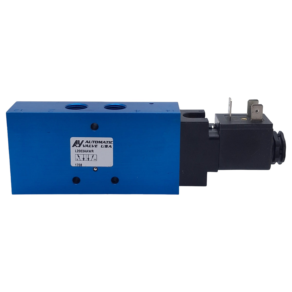 Used Automatic Valve L2003AAWR Solenoid Valve, 5/2-Way, 1/4" NPT, 150psi, 230VAC Coil