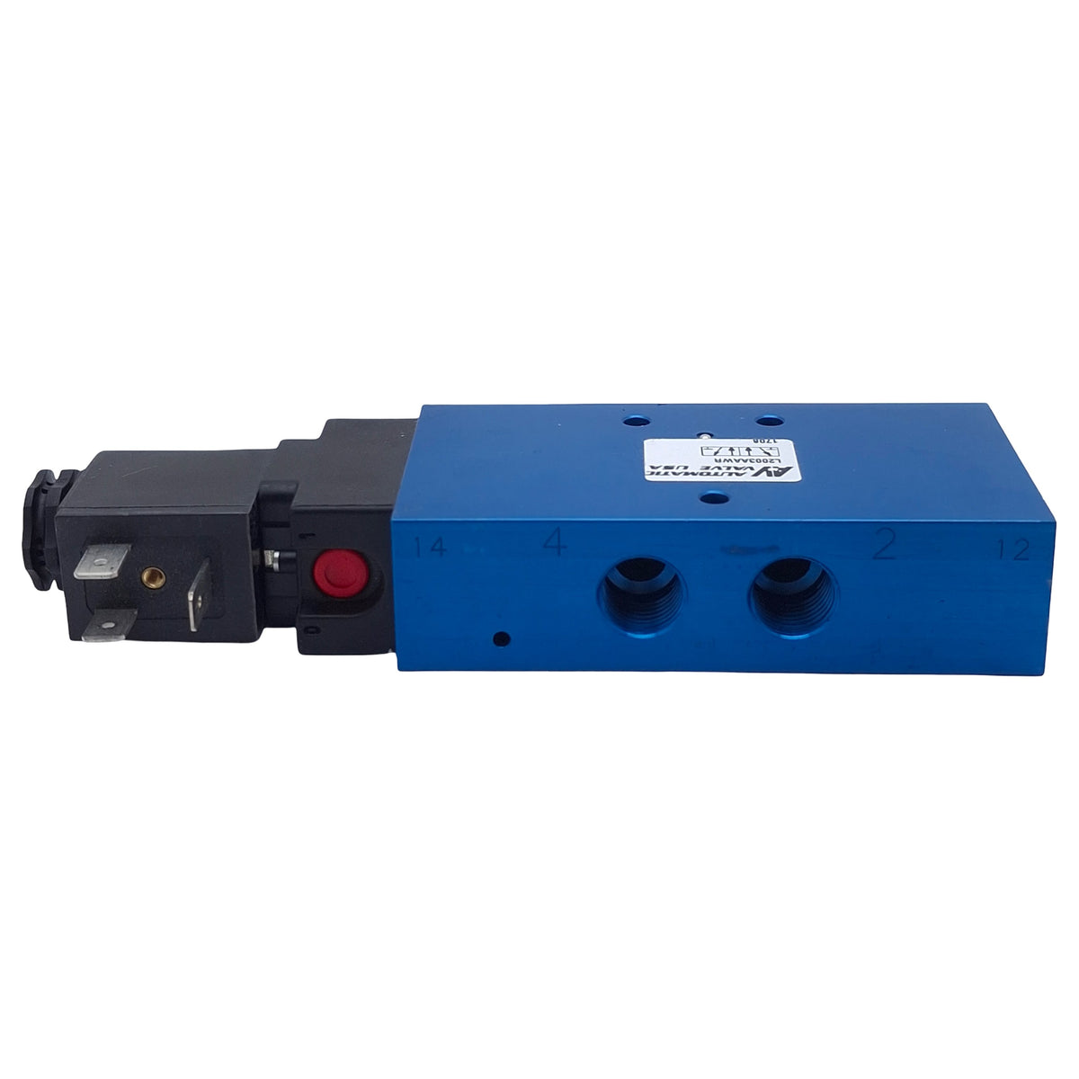 Used Automatic Valve L2003AAWR Solenoid Valve, 5/2-Way, 1/4" NPT, 150psi, 230VAC Coil