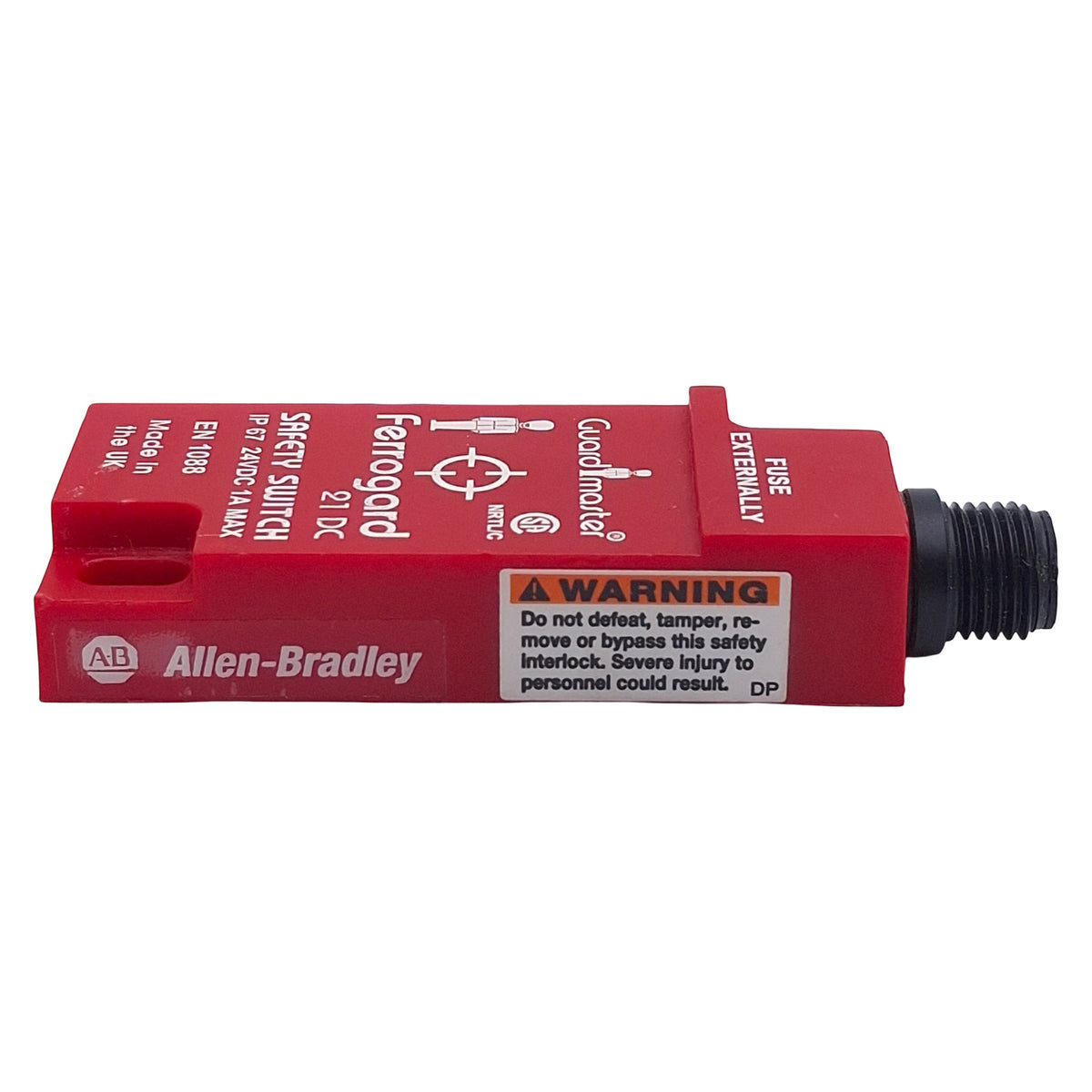 Used Allen Bradley 440N-G02099 Safety Non-Contact Switch, 2NC/1NO 1A 24VDC, 6-Pin M12
