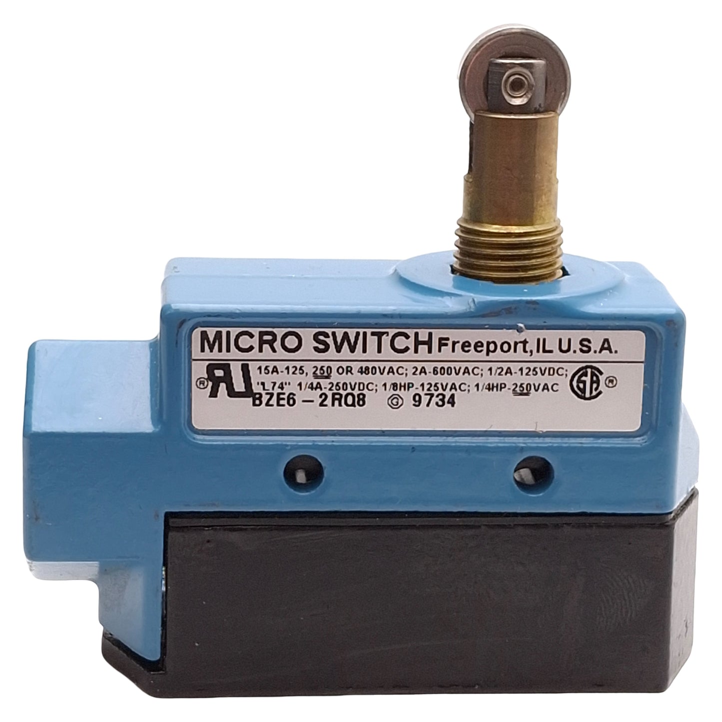 Used Honeywell BZE6-2RQ8 Micro Switch Roller Plunger Limit Switch, SPDT, 15A, 1/2NPT