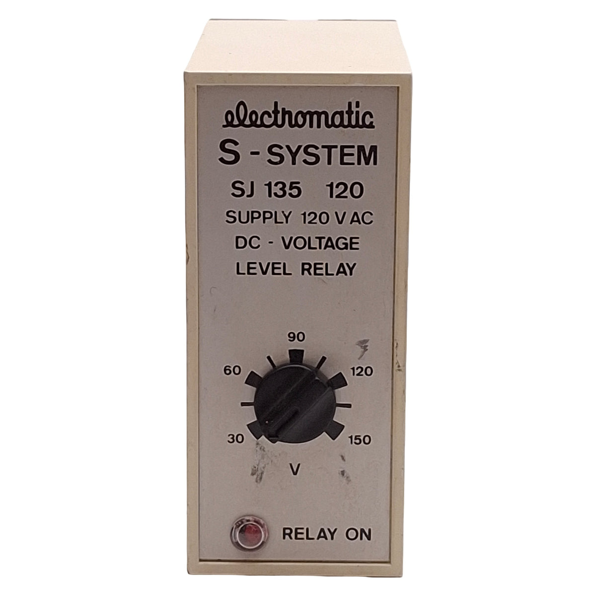 Used Electromatic SJ 135 120 150V DC Voltage Level Relay, SPDT, 30-150VDC, 120VAC IN